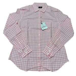 UNTUCKit Women’s Button-Down Shirt Checkered Pink Size 0 NWT Style Calina